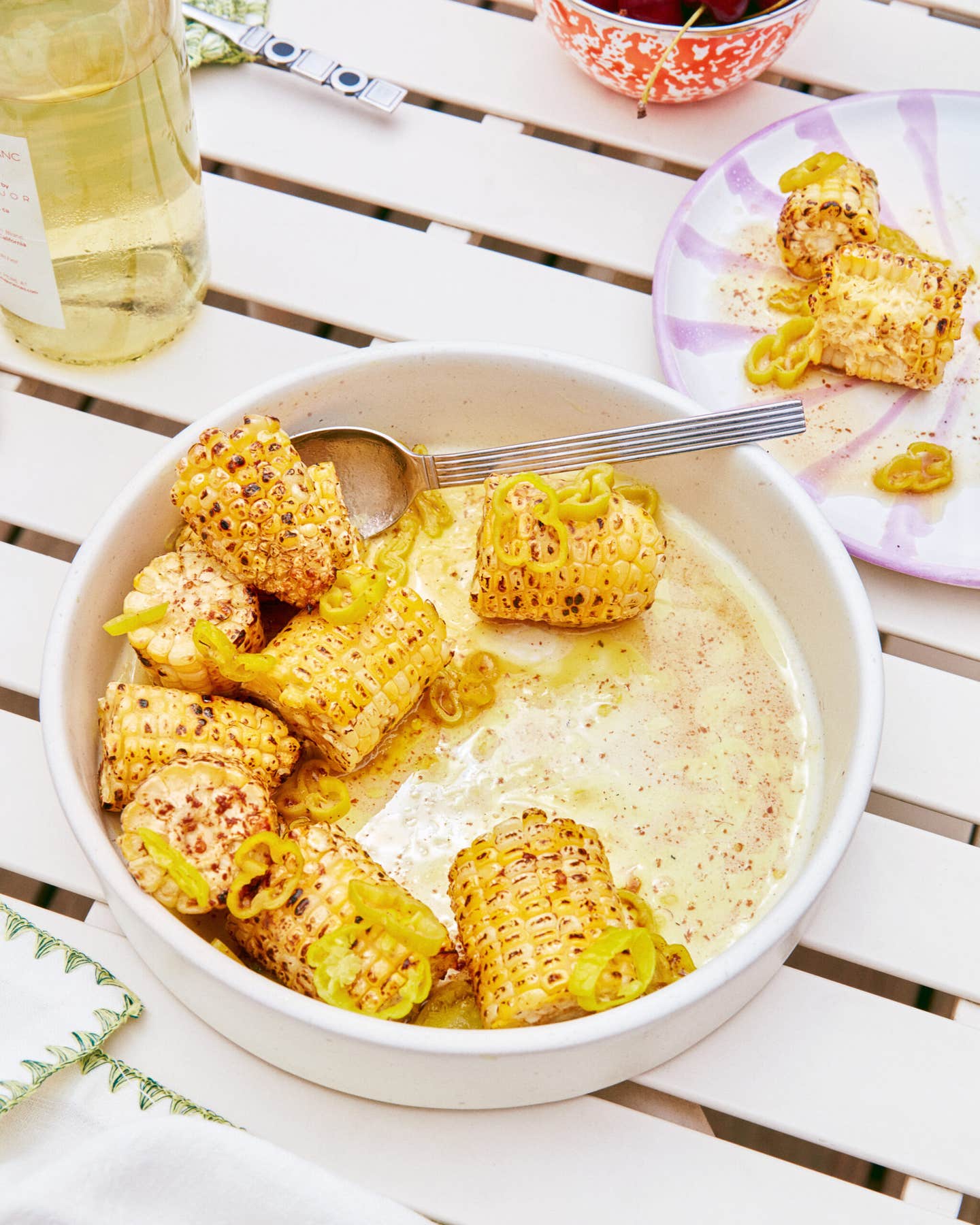 Grilled Corn with Pepperoncini Butter