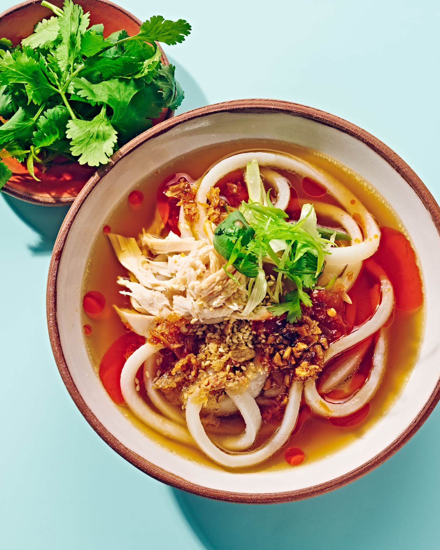 Khao Piak Sen (Chicken and Rice Noodle Soup)