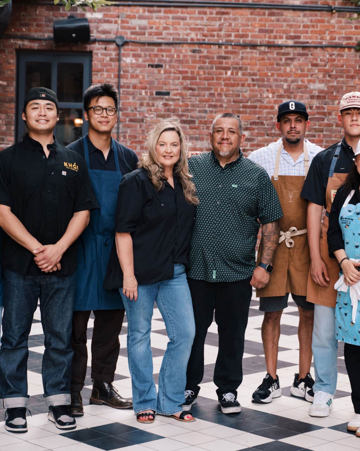 Pitmasters from Khói Barbecue, Panther City BBQ, Eaker Barbecue, and other attendees